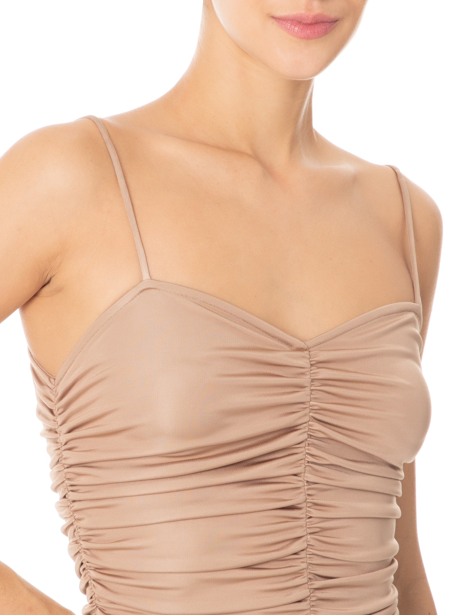 Body Decote Com Franzidos Bege '2Essential