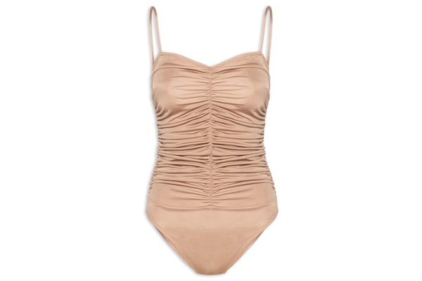 Body Decote Com Franzidos - Bege