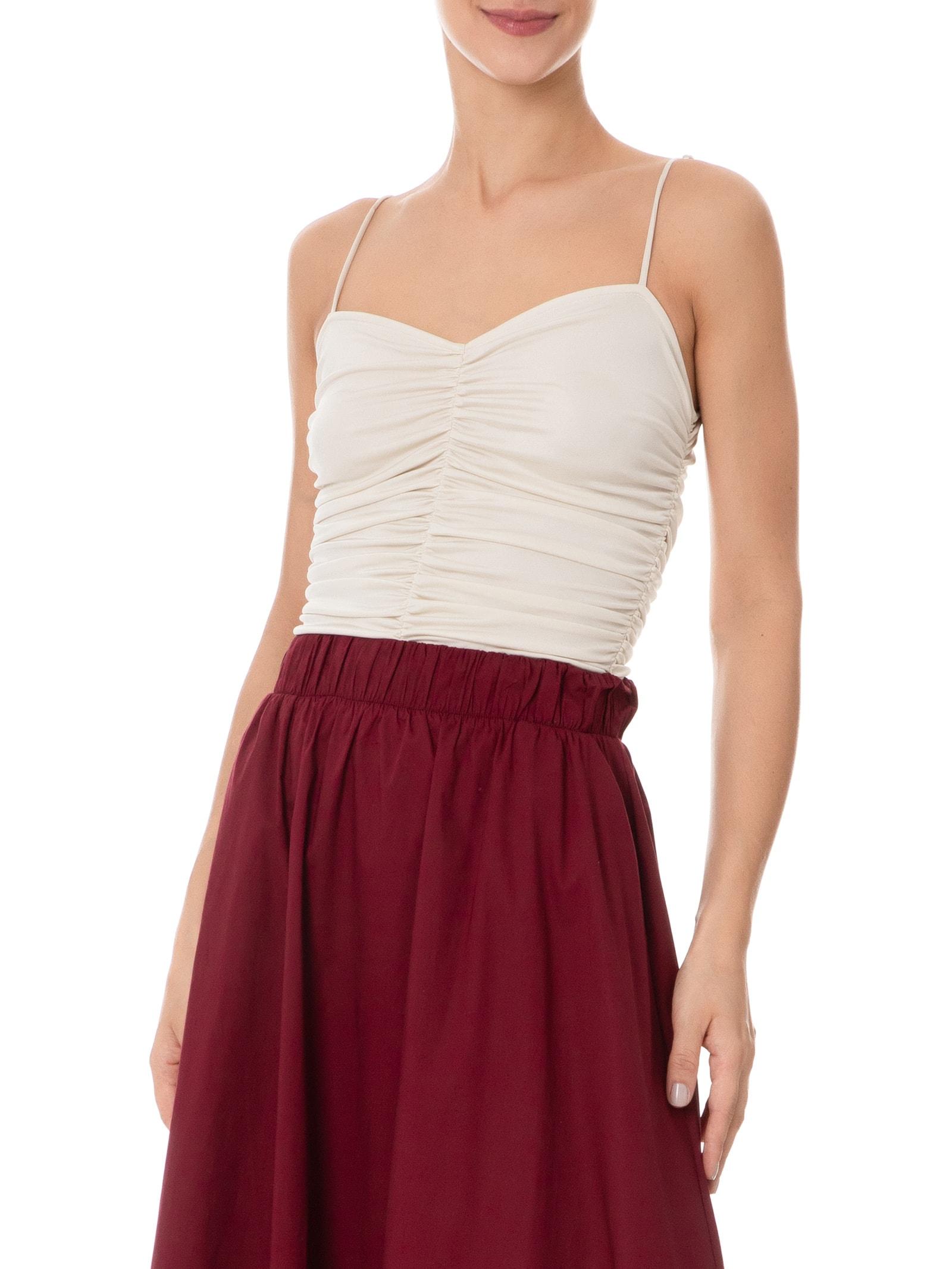 Body Decote Com Franzidos Off White '2Essential