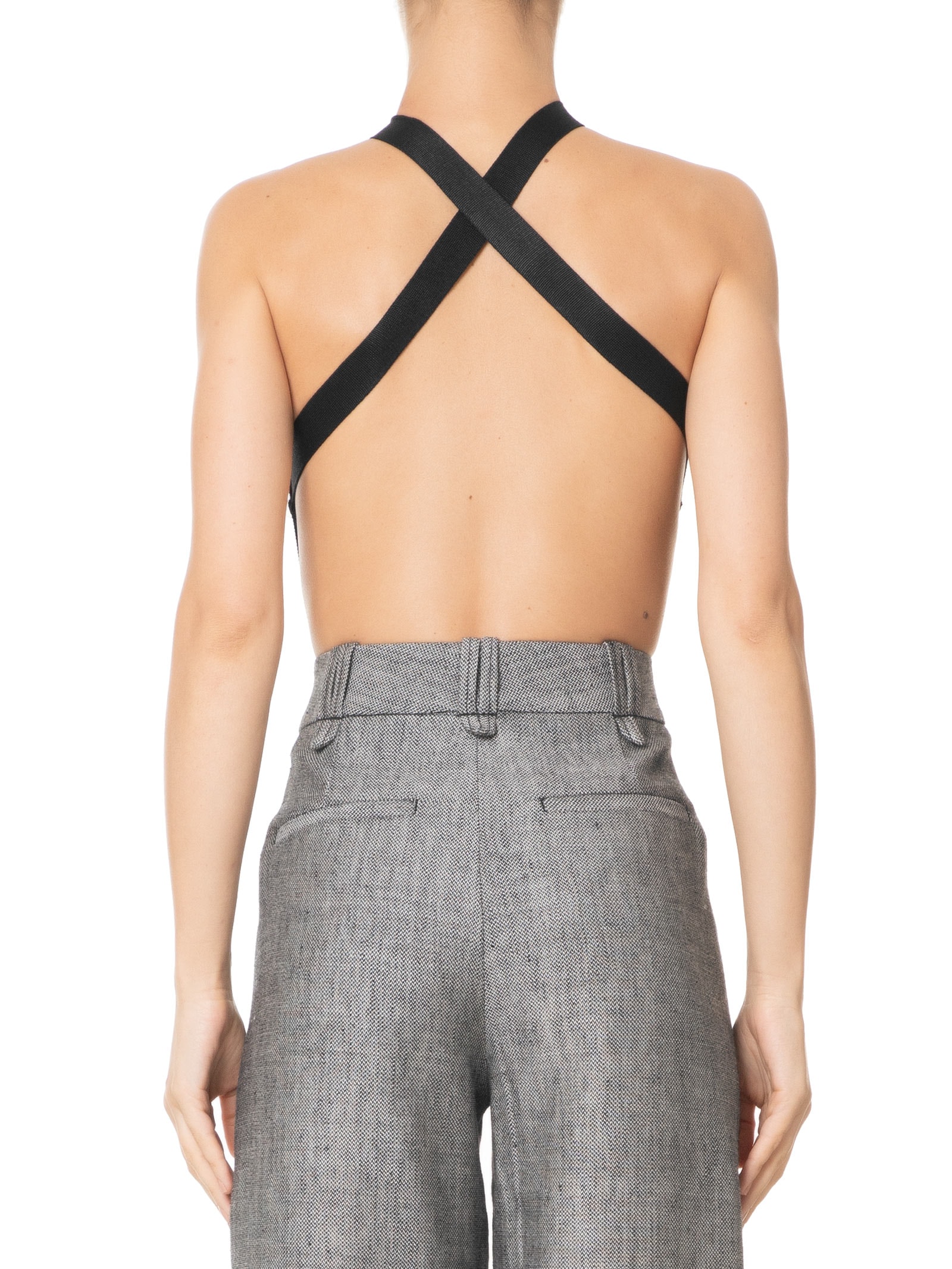 Body Decote Costas Tricot Preto Animale