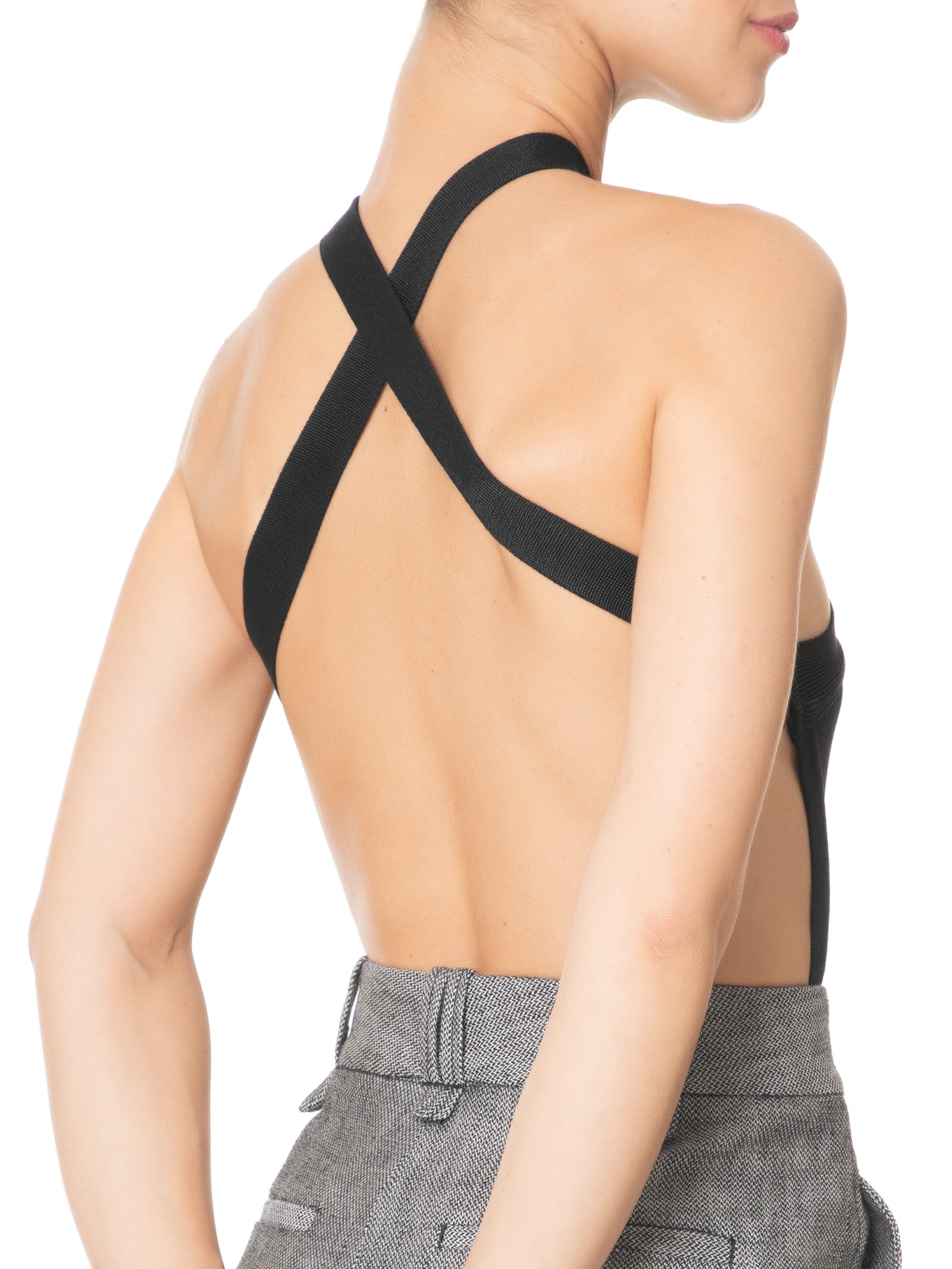 Body Decote Costas Tricot Preto Animale