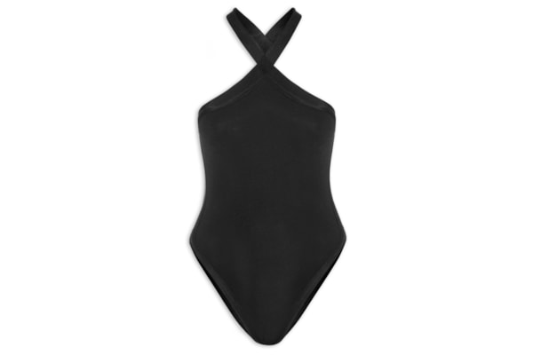Body Decote Costas Tricot - Preto
