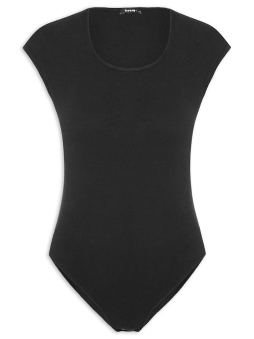 Body Decote Redondo Manga Japonesa – Preto