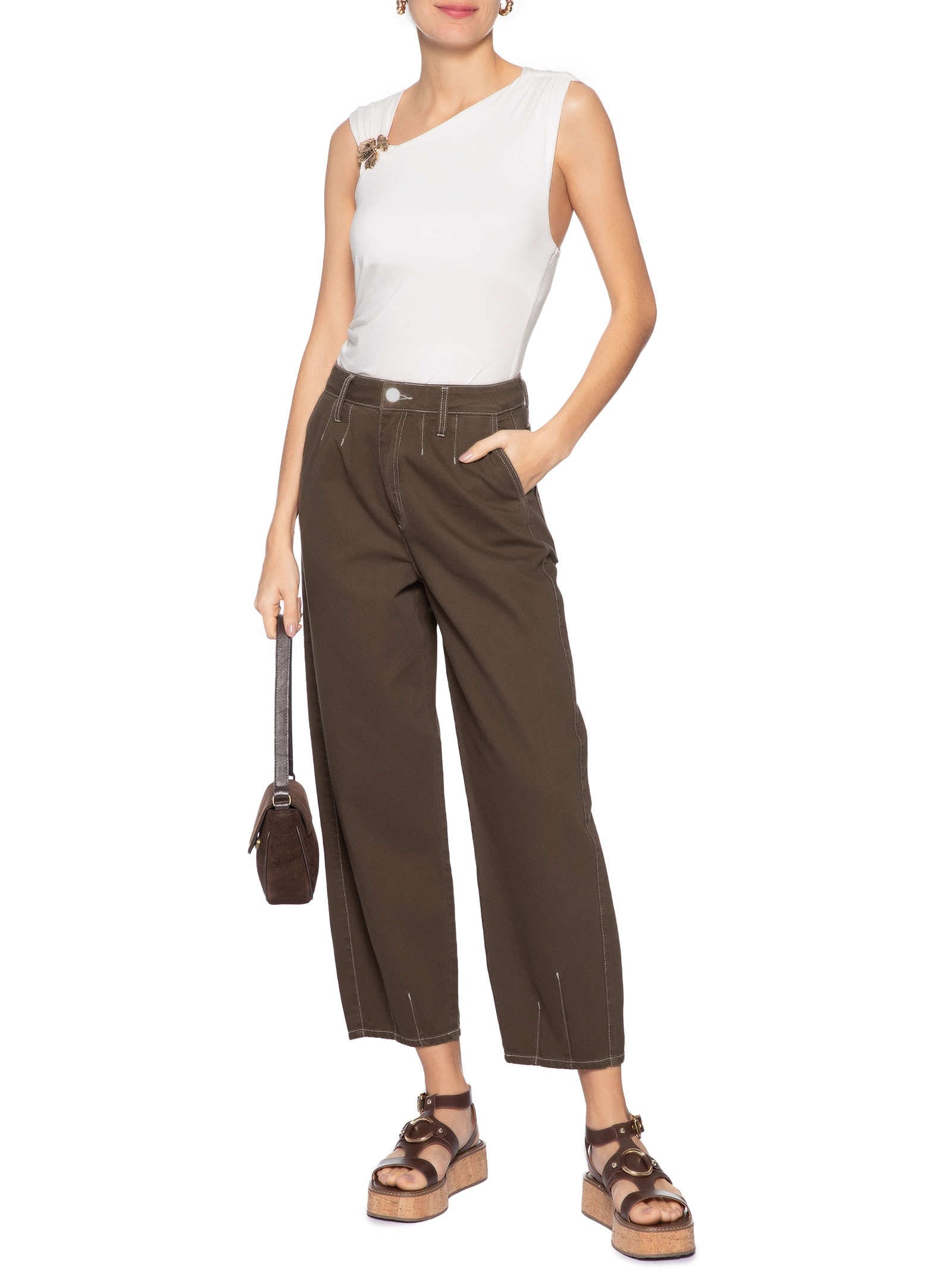 Body Drapeado Com Detalhe Em Metal Off White Market 33