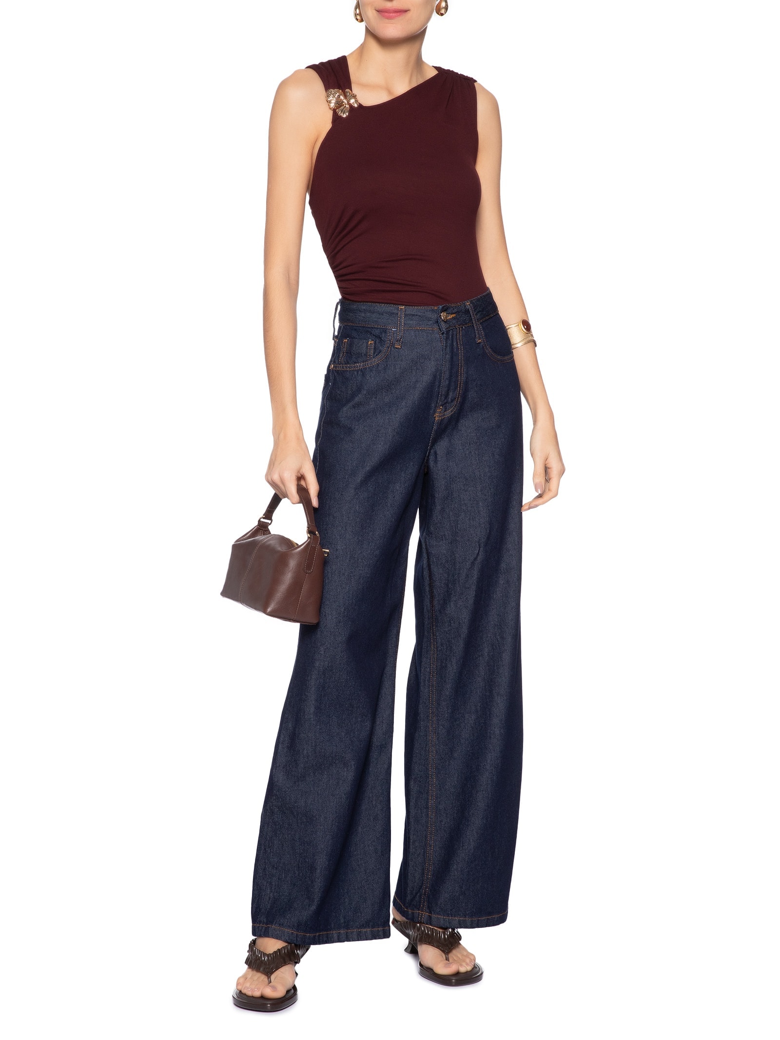 Body Drapeado Com Detalhe Em Metal Vermelho Market 33