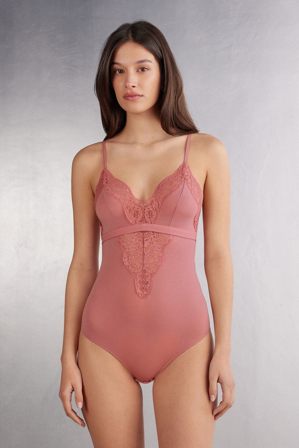 Body Em Algodão e Renda Embrace Simplicity - Rosa