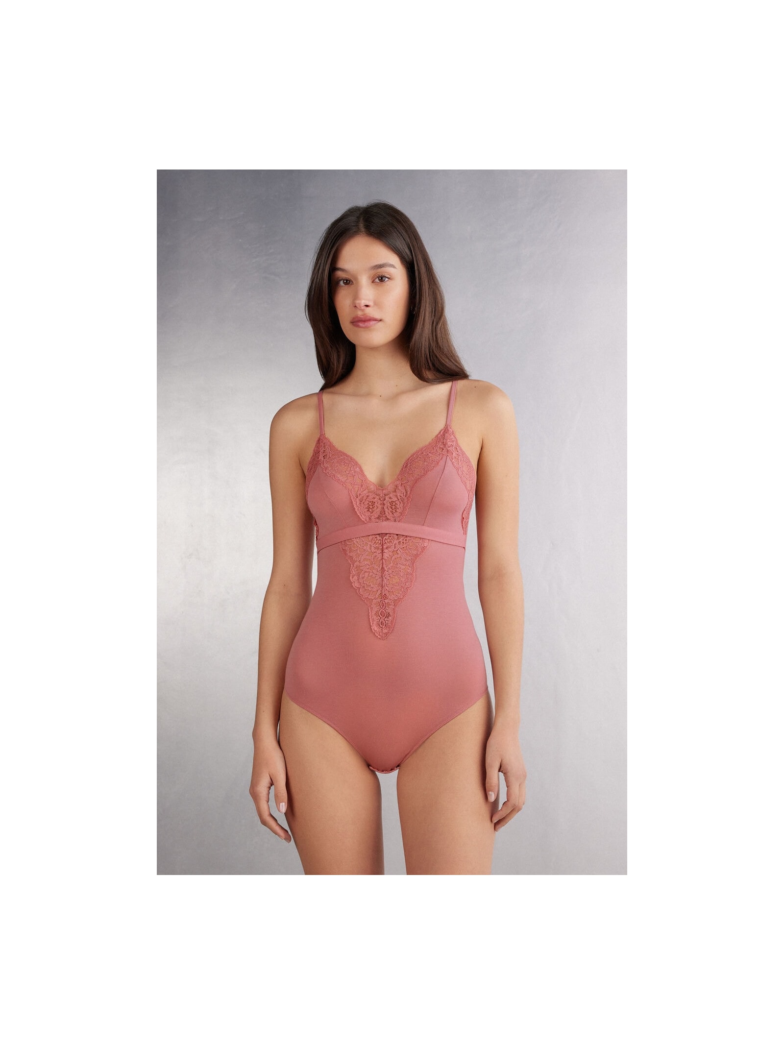 Body Em Algodão e Renda Embrace Simplicity Rosa Intimissimi