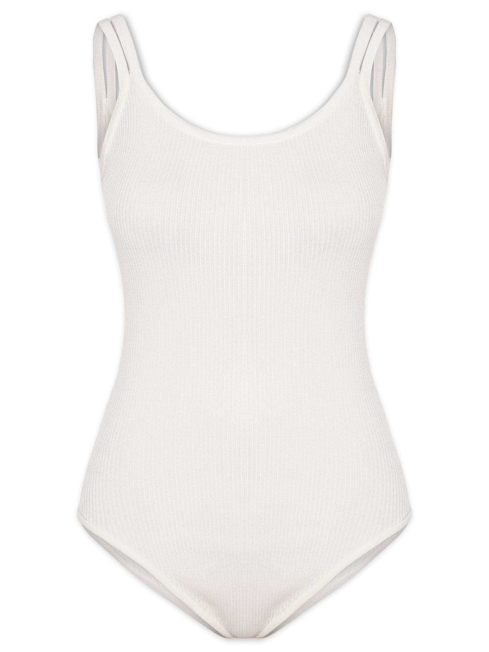 Body Em Malha Canelada Branco Market 33