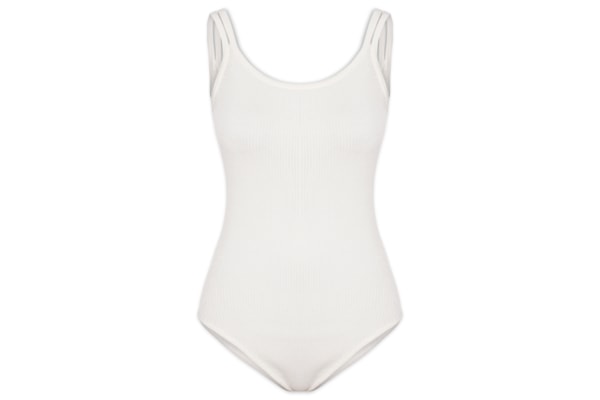 Body Em Malha Canelada - Branco