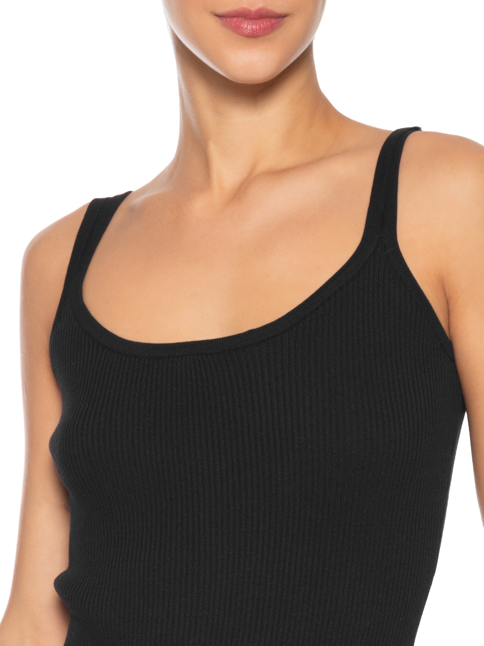 Body Em Malha Canelada Preto Market 33