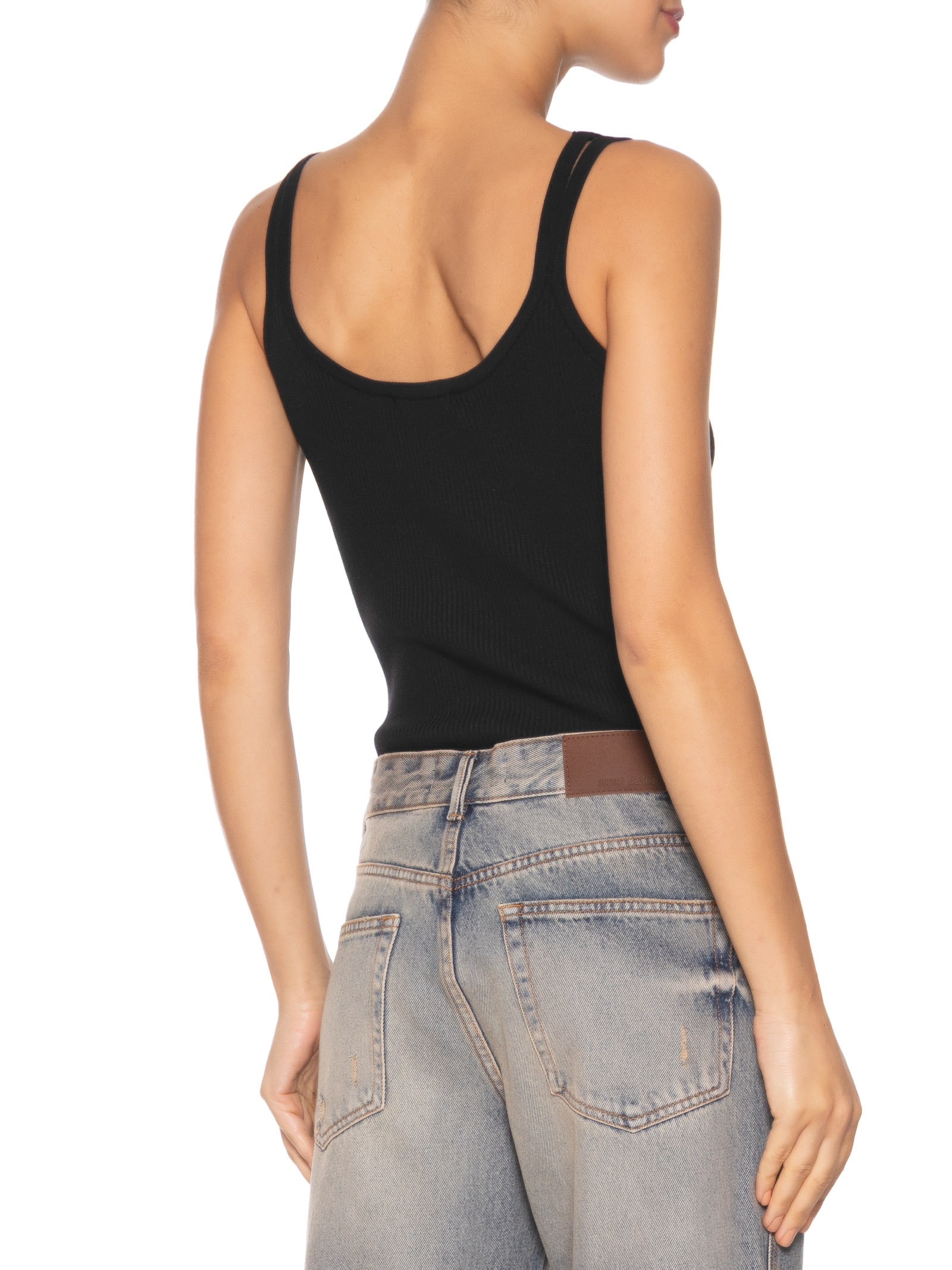 Body Em Malha Canelada Preto Market 33