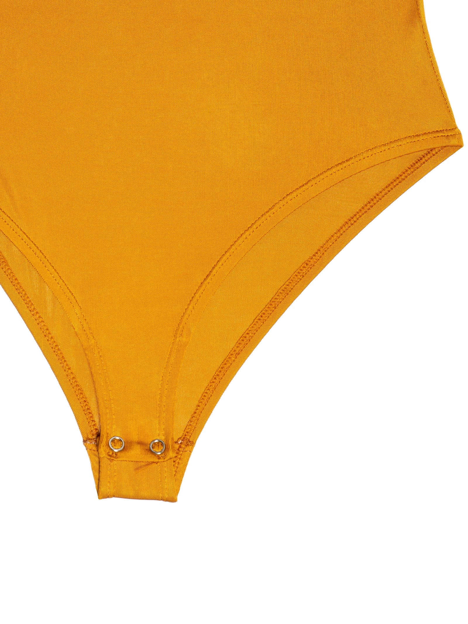 Body Em Malha Com Franzidos Amarelo '2Essential