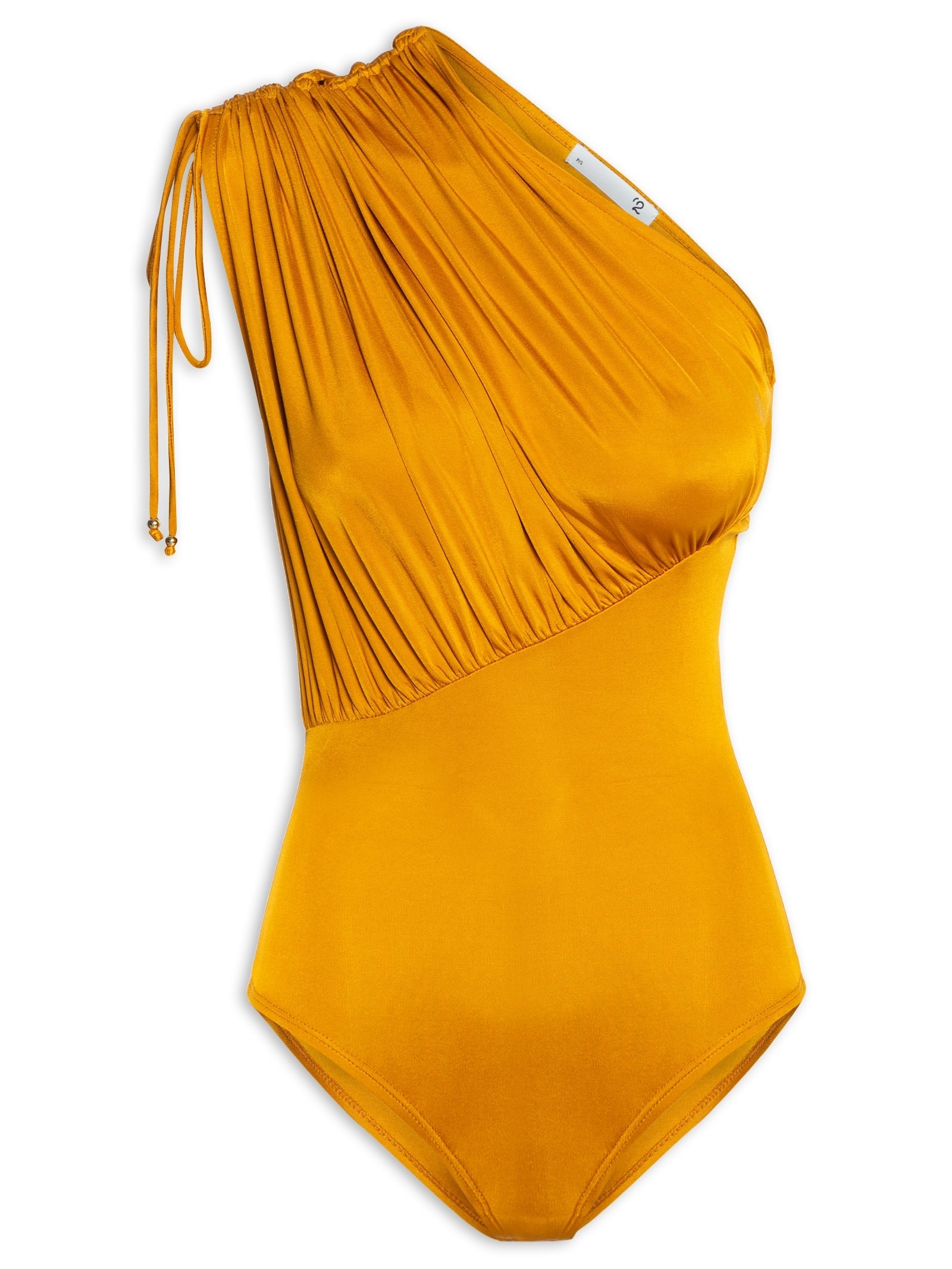 Body Em Malha Com Franzidos Amarelo '2Essential