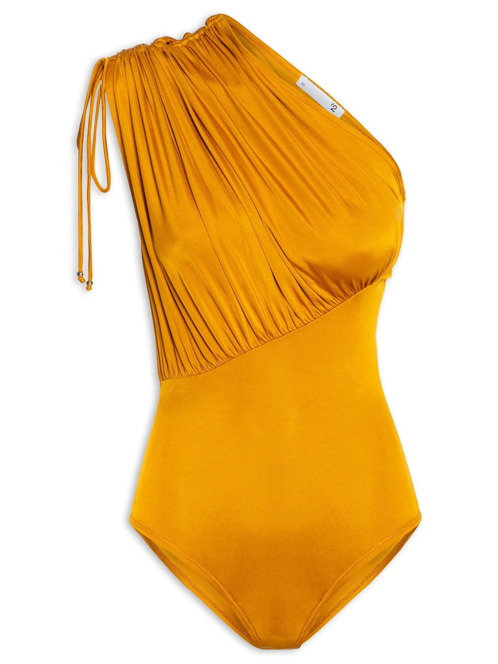 Body Em Malha Com Franzidos Amarelo '2Essential