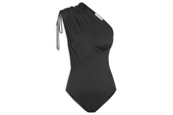 Body Em Malha Com Franzidos - Preto