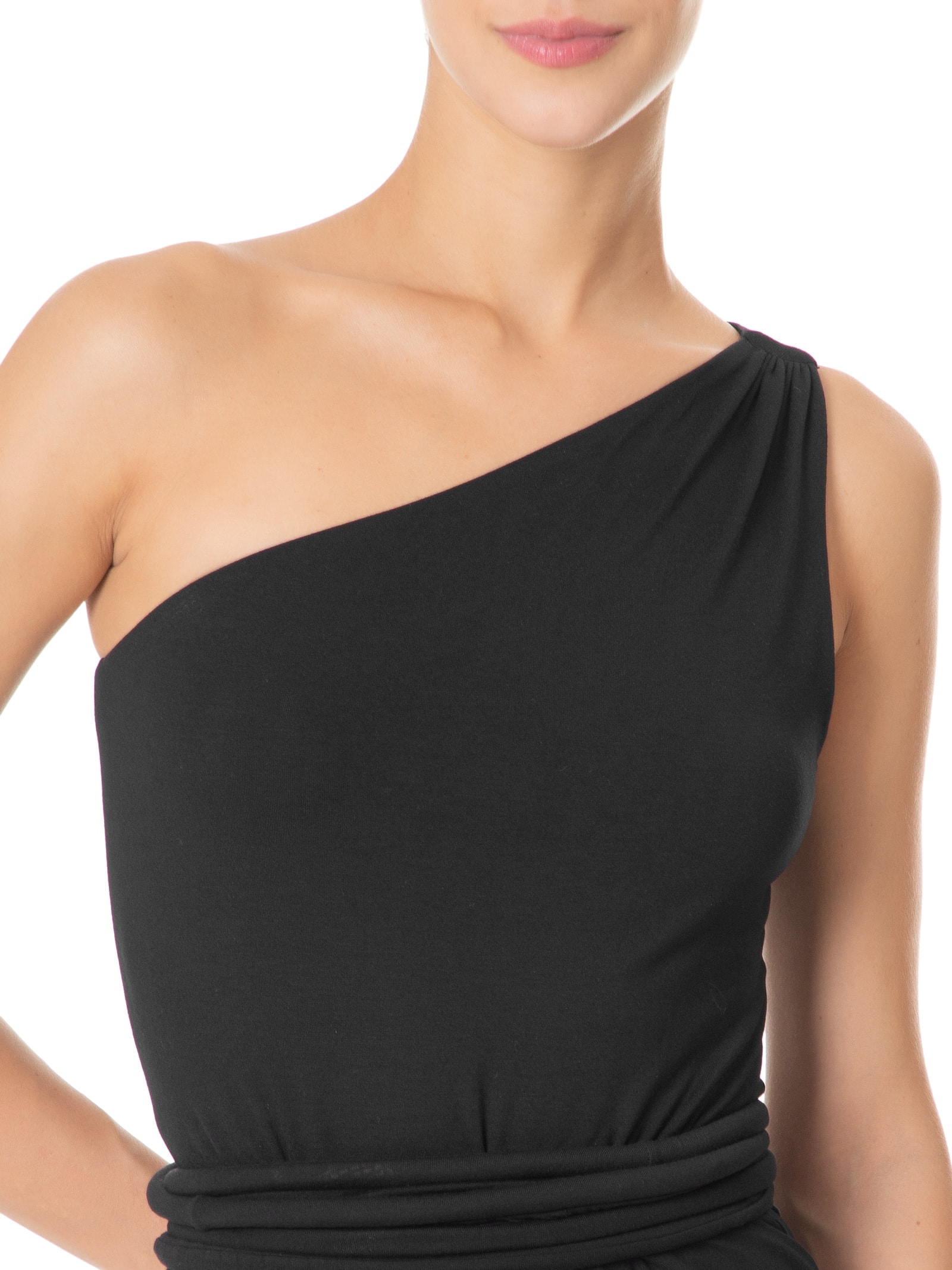 Body Em Malha Ombro Único Preto '2Essential