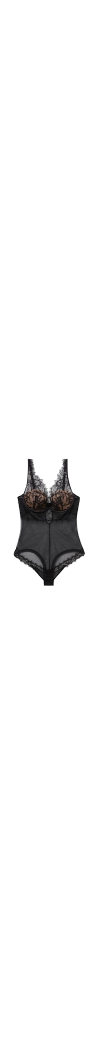 Body Em Renda Elena Her Beauty - Preto