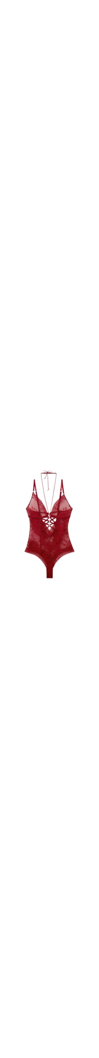 Body Em Renda La Femme Fatale - Vermelho