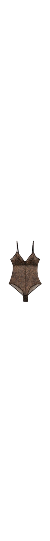 Body Em Tule Animal Print Always Glamorous - Marrom