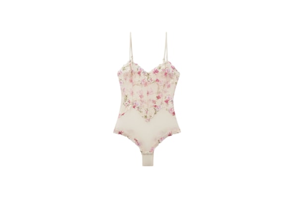 Body Em Tule e Renda Pretty Flowers - Rosa