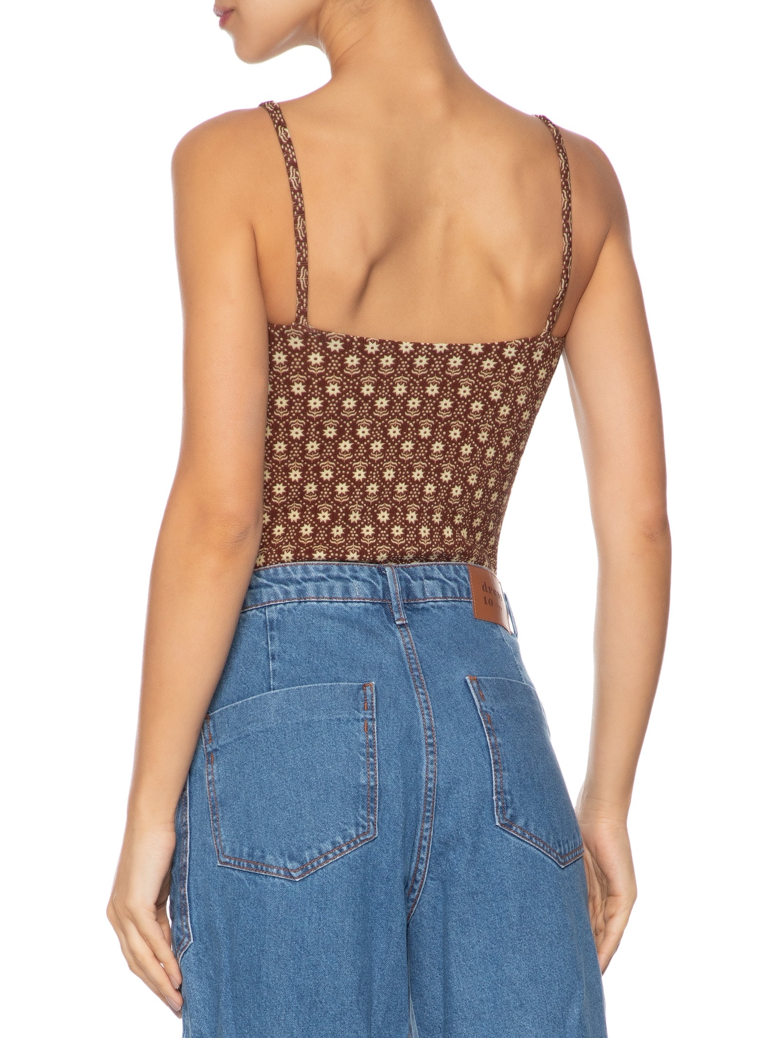 Body Estampa Essência Marrom Dress To