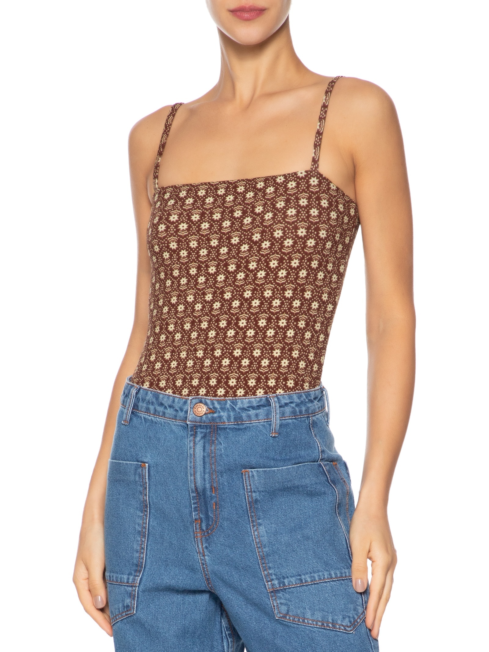 Body Estampa Essência Marrom Dress To