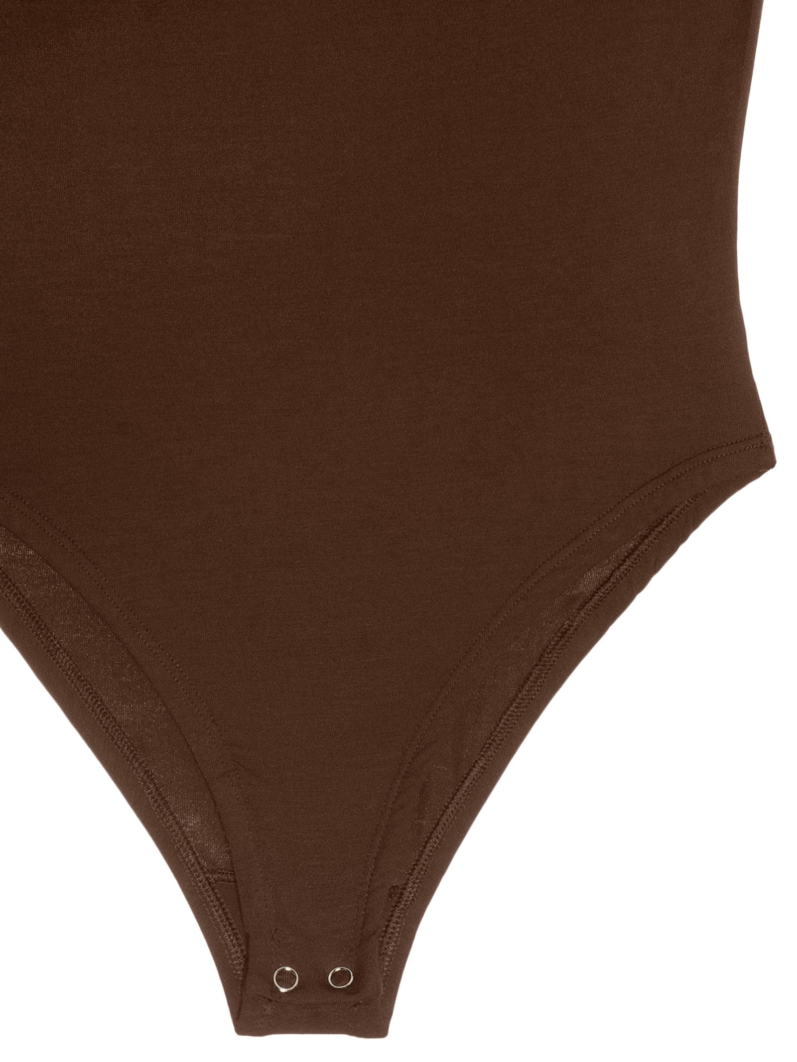 Body Feminino Ajustado Ao Corpo Com Decote Redondo Marrom  '2Essential