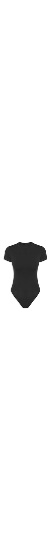 Body Feminino Ajustado Ao Corpo Com Decote Redondo - Preto
