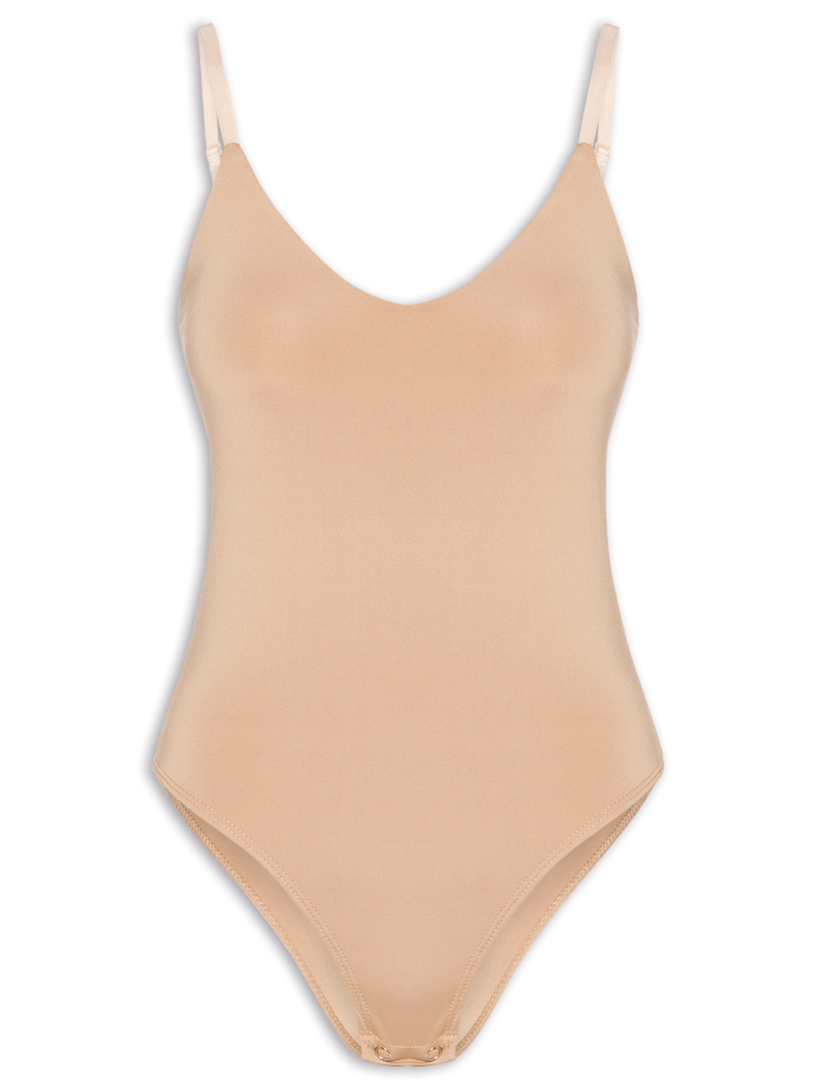 Body Feminino Alças Finas Reguláveis Bege Basiq