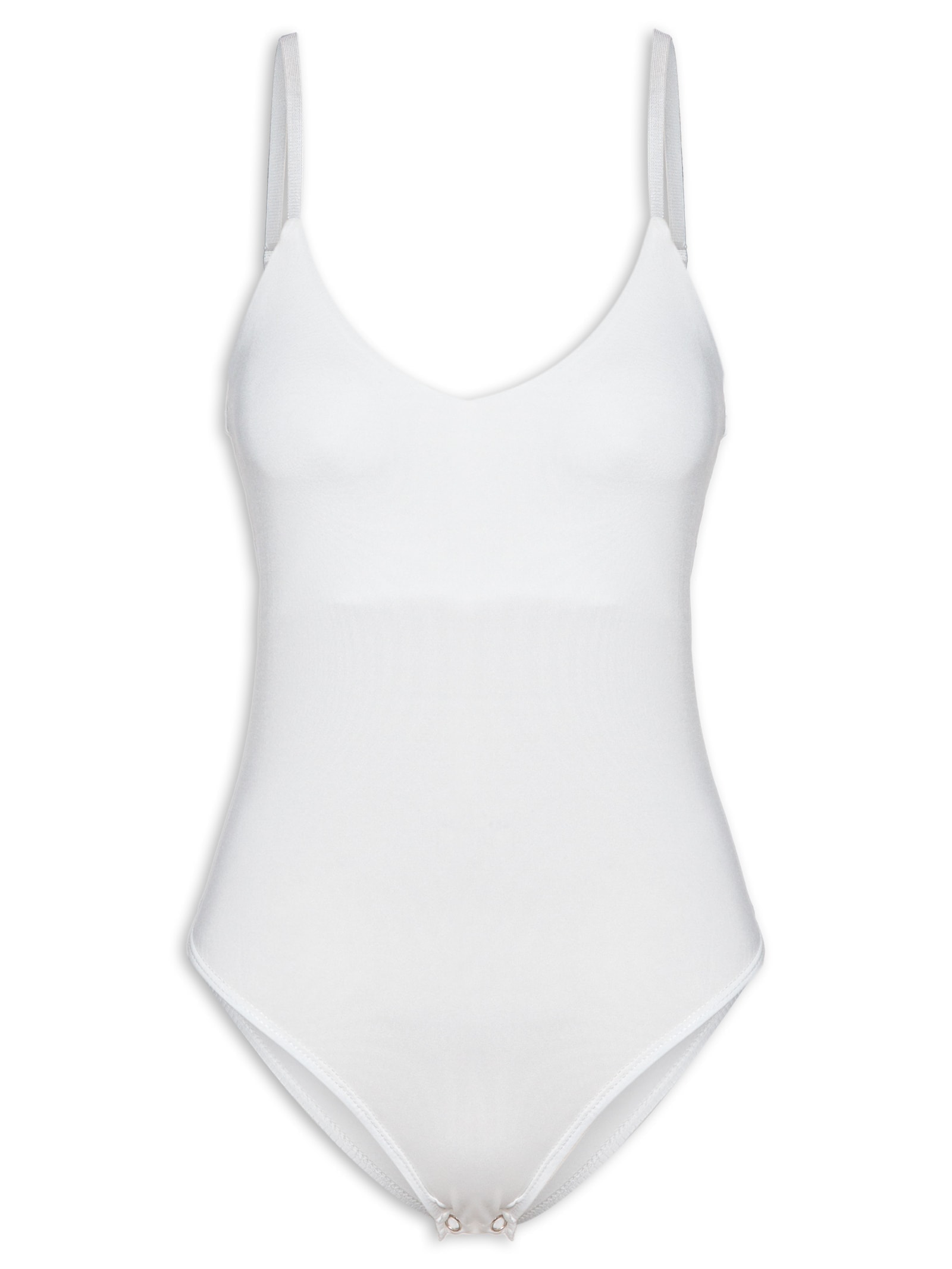 Body Feminino Alças Finas Reguláveis Off White Basiq