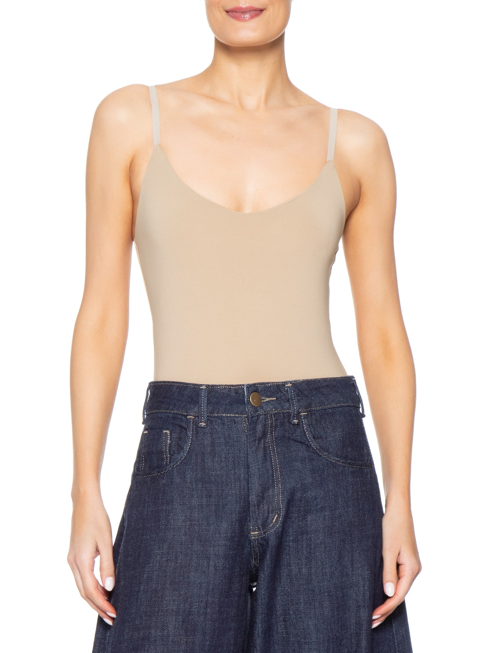 Body Feminino Alcinha Básico Bege Basiq