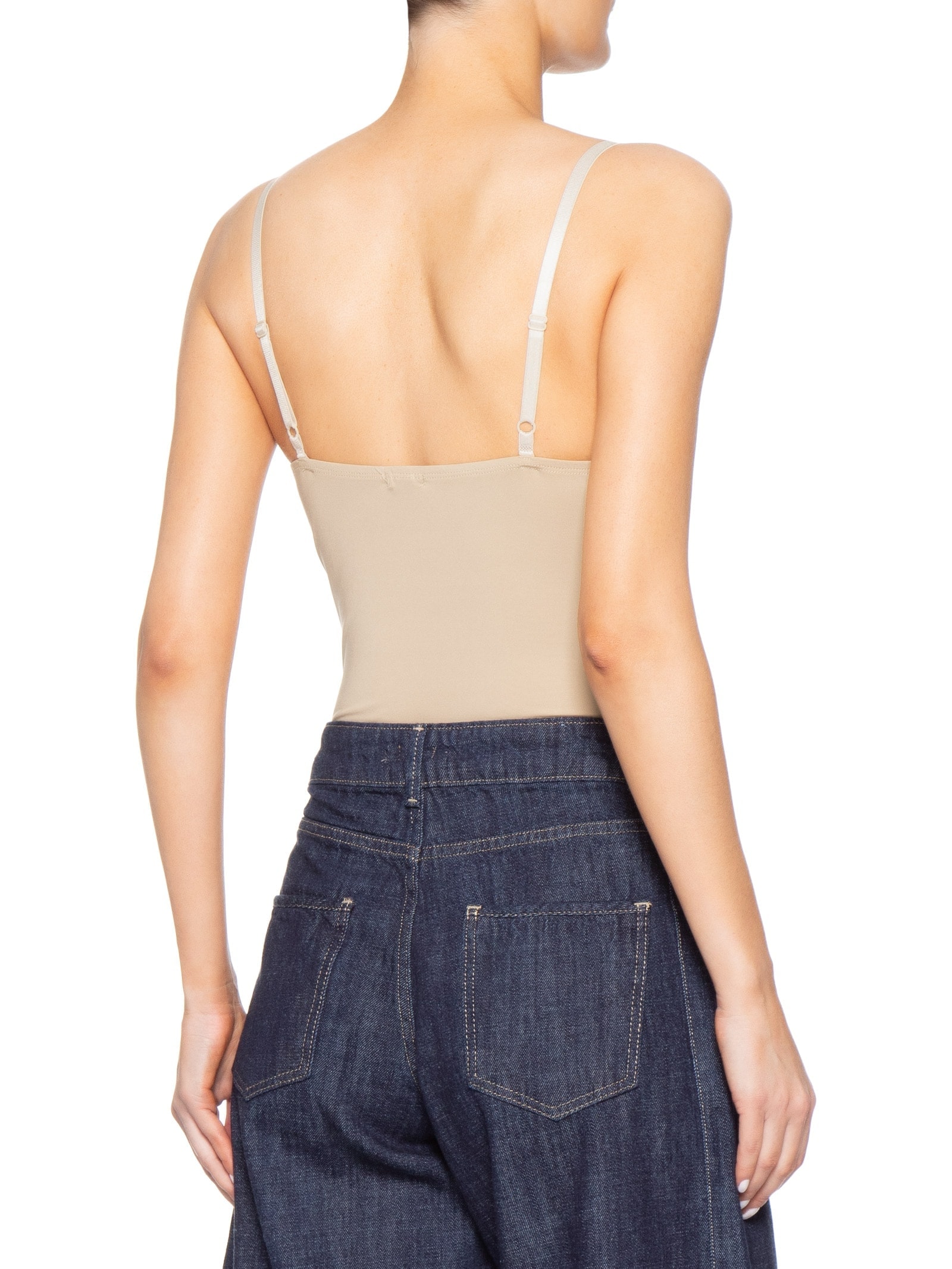 Body Feminino Alcinha Básico Bege Basiq