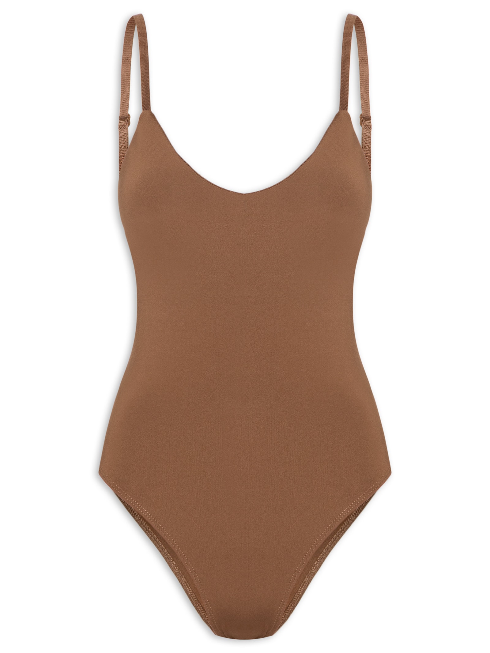 Body Feminino Alcinha Básico Marrom Basiq