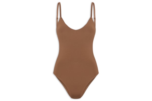 Body Feminino Alcinha Básico - Marrom