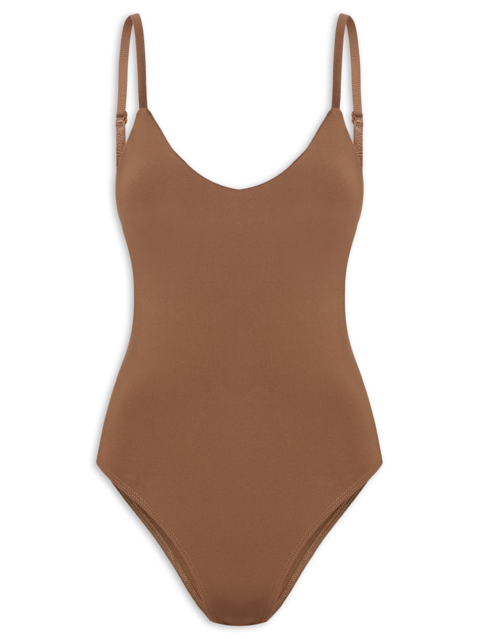 Body Feminino Alcinha Básico Marrom Basiq