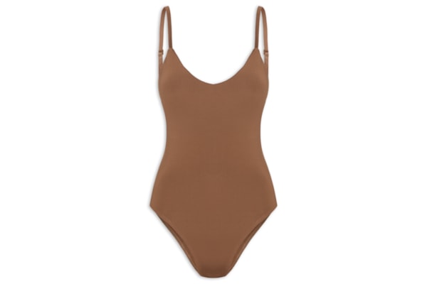 Body Feminino Alcinha Básico - Marrom