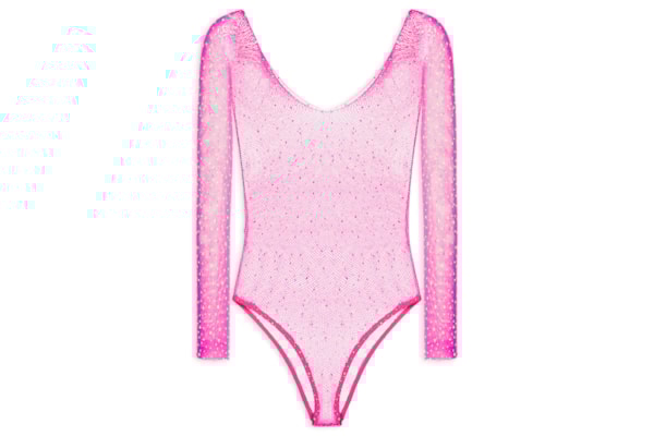 Body Feminino Arrastão Strass - Rosa