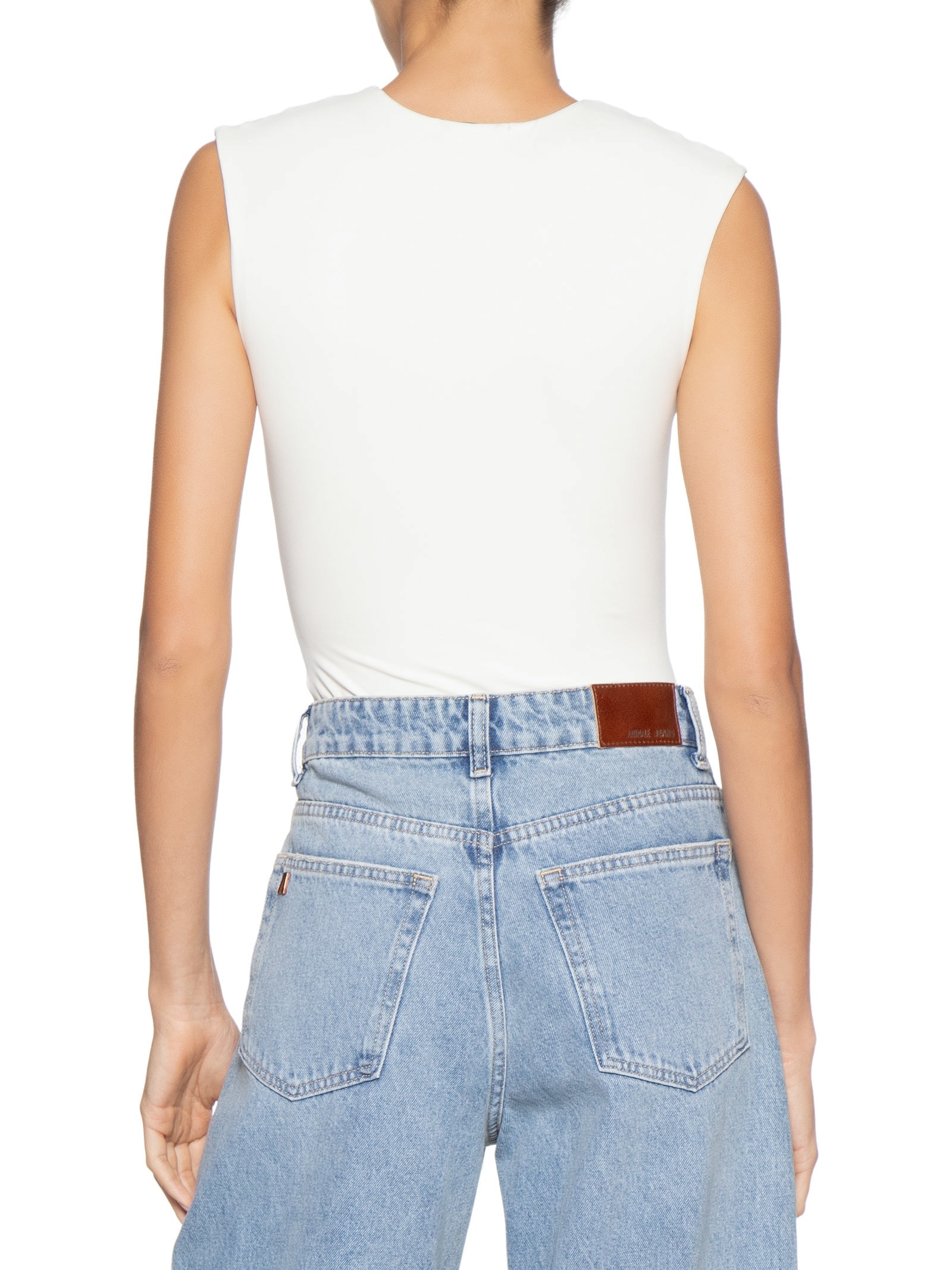 Body Feminino Básico Alça Larga Off White Basiq