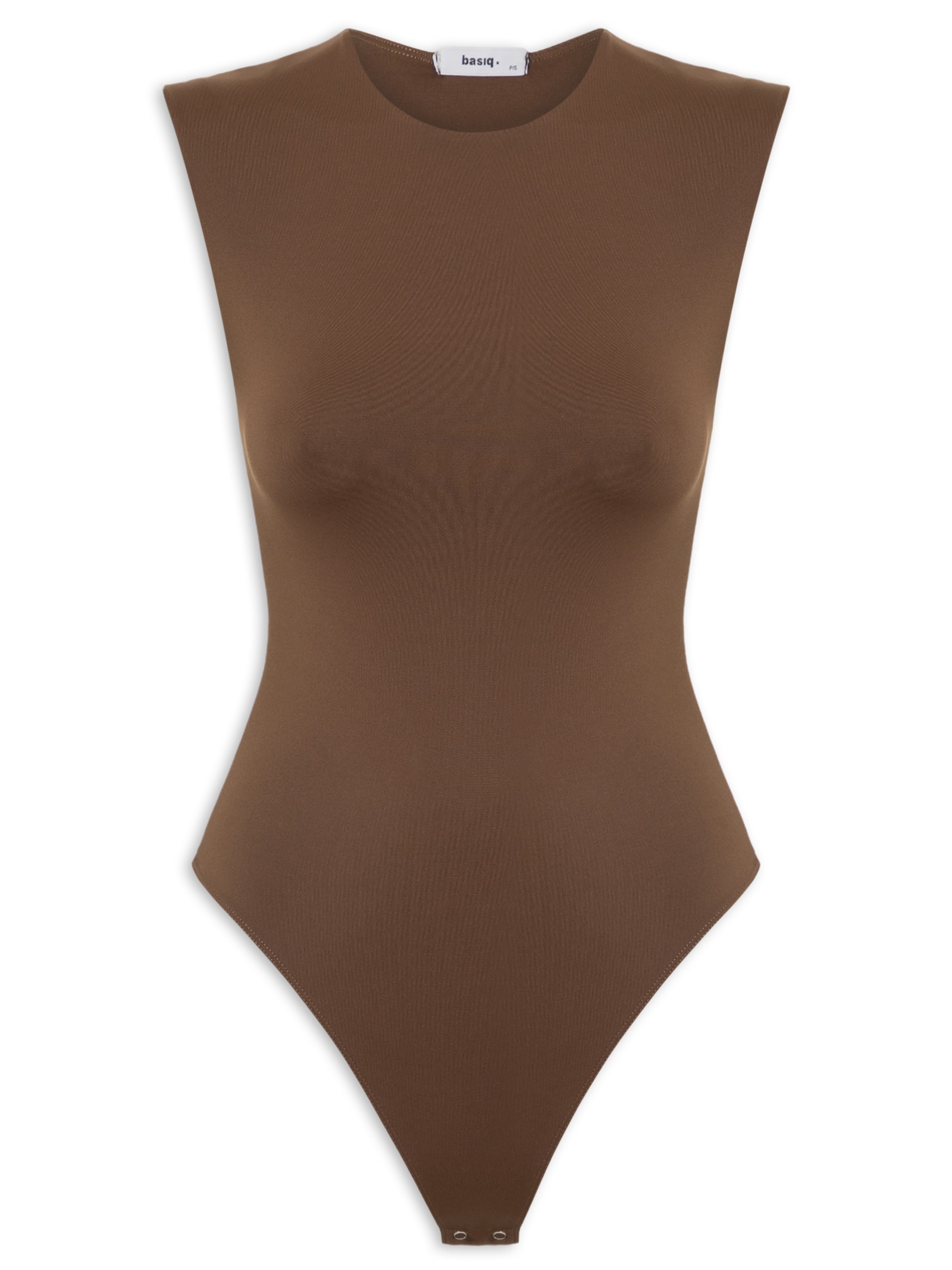 Body Feminino Básico Alça Larga – Marrom Basiq