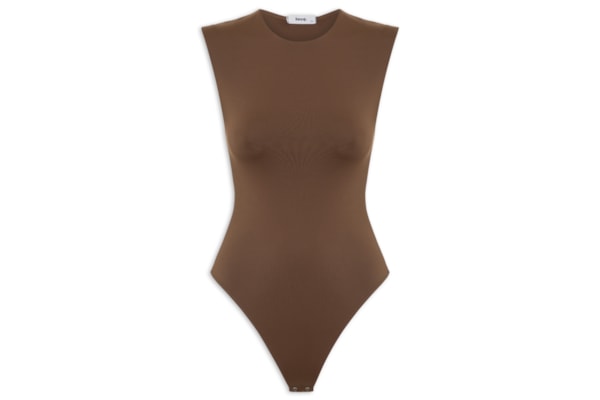 Body Feminino Básico Alça Larga – Marrom