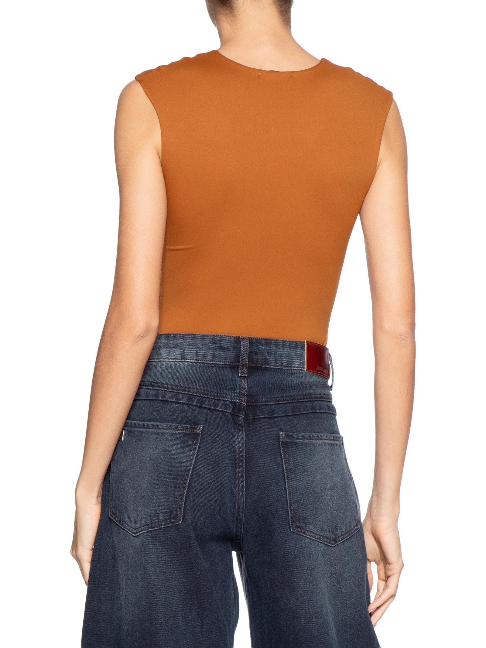 Body Feminino Básico Alça Larga – Marrom Basiq