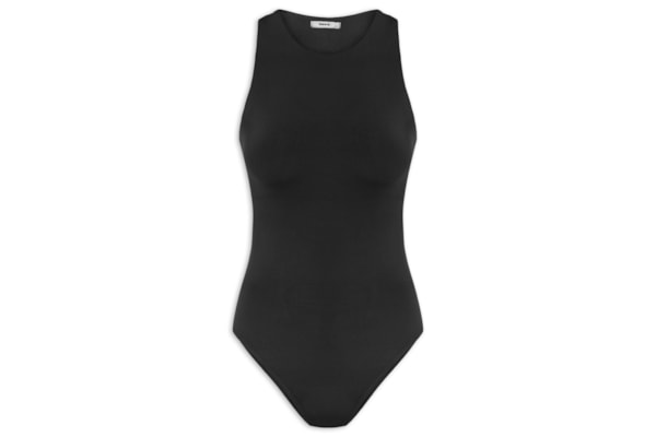 Body Feminino Básico Decote Em U - Preto