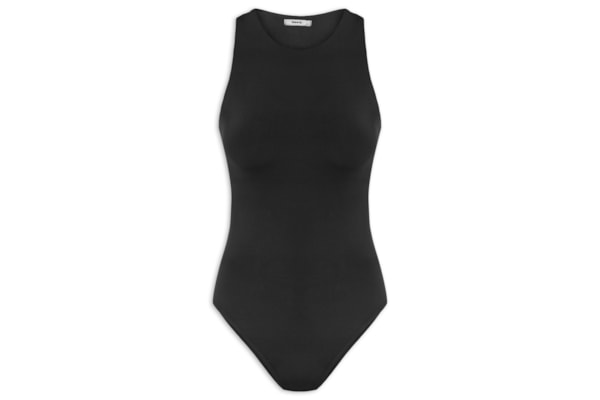 Body Feminino Básico Decote em U - Preto