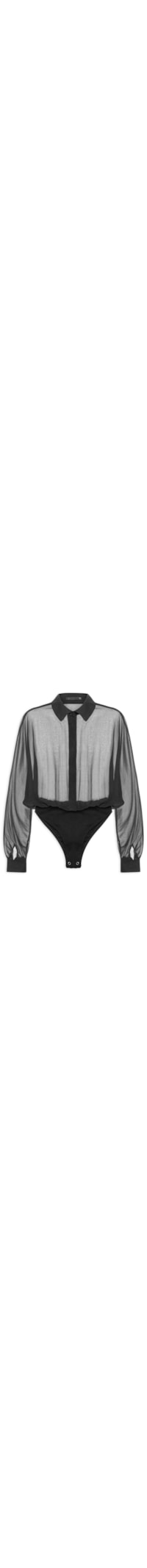 Body Feminino Camisa Com Manga Morcego Em Seda Pura - Preto