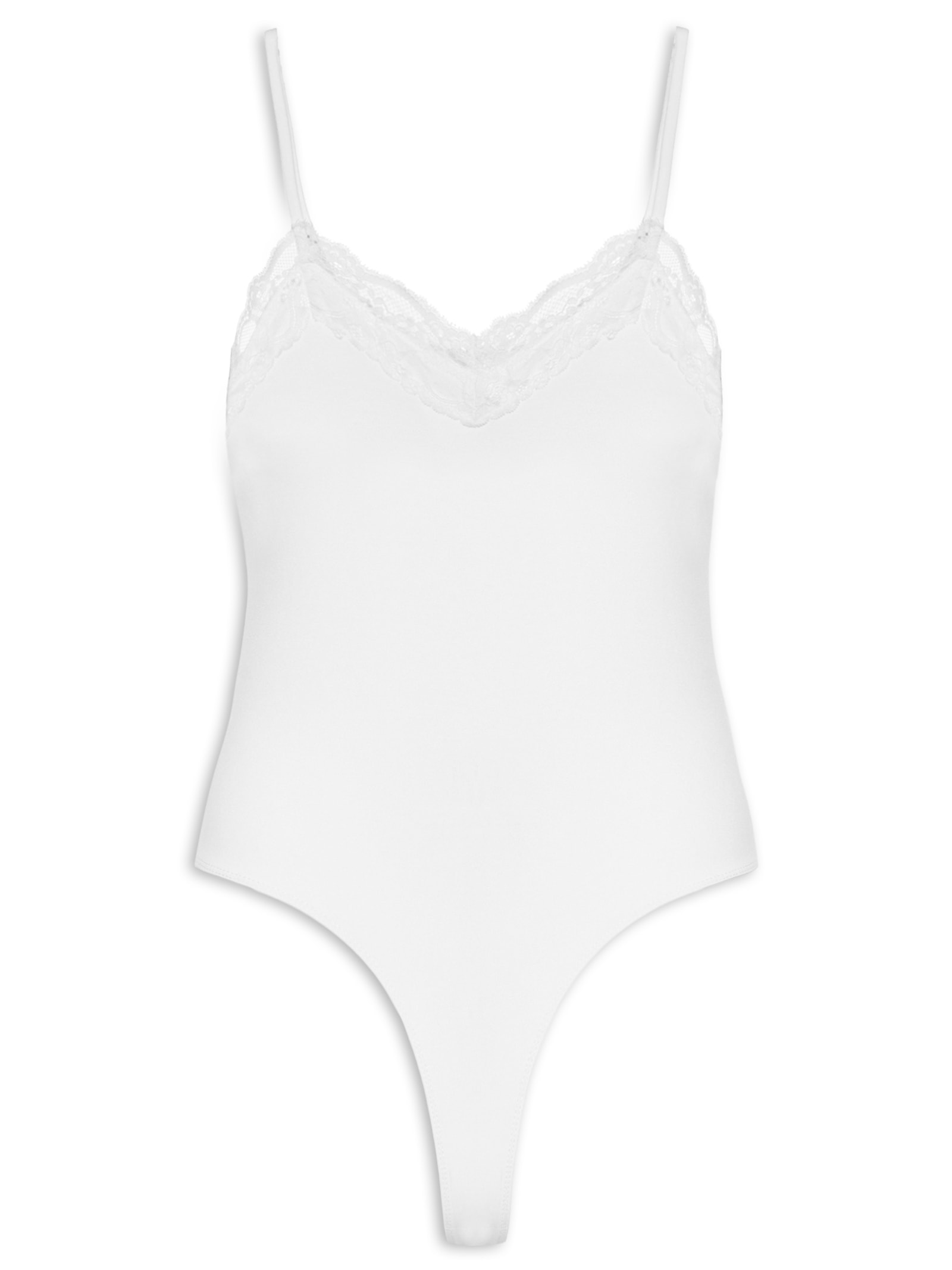 Body Feminino com Aplicação de Renda Branco Market 33