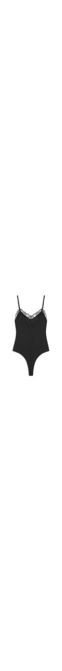 Body Feminino com Aplicação de Renda - Preto