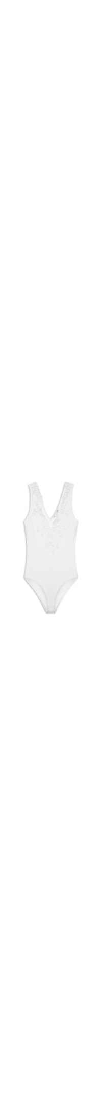 Body Feminino Com Aplicação Em Renda - Branco