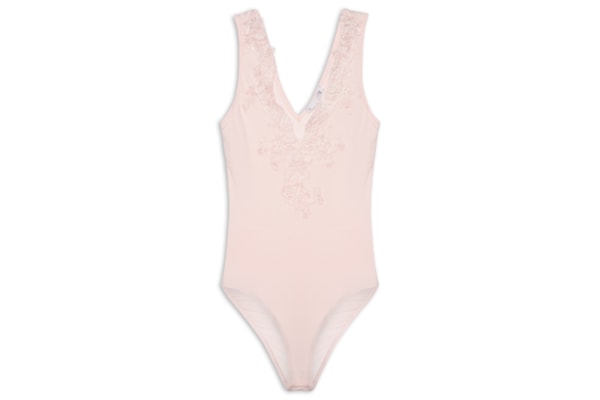 Body Feminino Com Aplicação Em Renda - Rosa