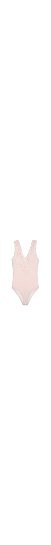 Body Feminino Com Aplicação Em Renda - Rosa