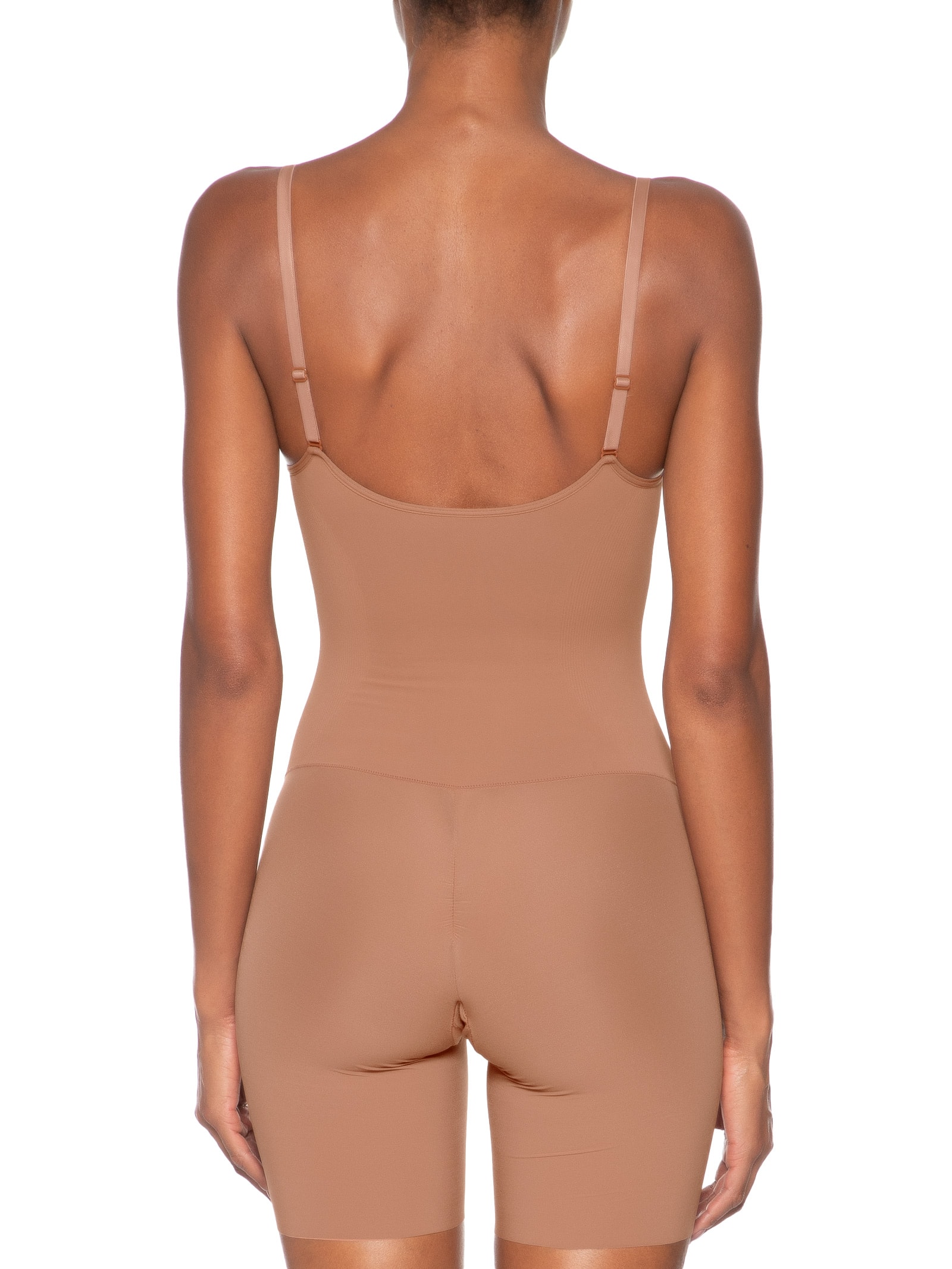 Body Feminino Com Bermuda Modelador Fit Shape Marrom Hope